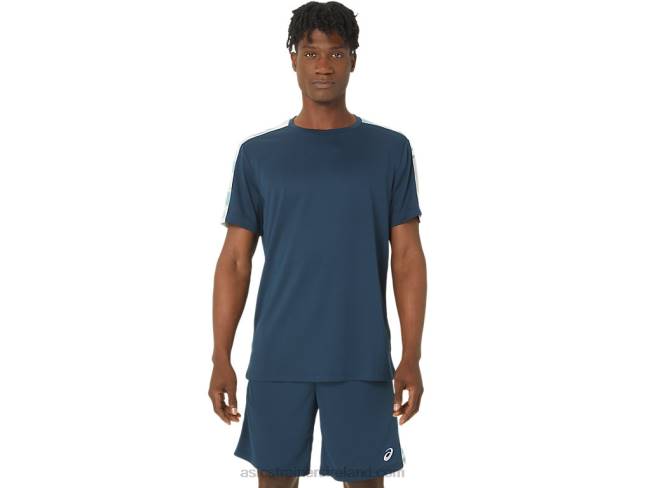 Block Short Sleeve Top French Blue/Polar Shade Asics XXPD66