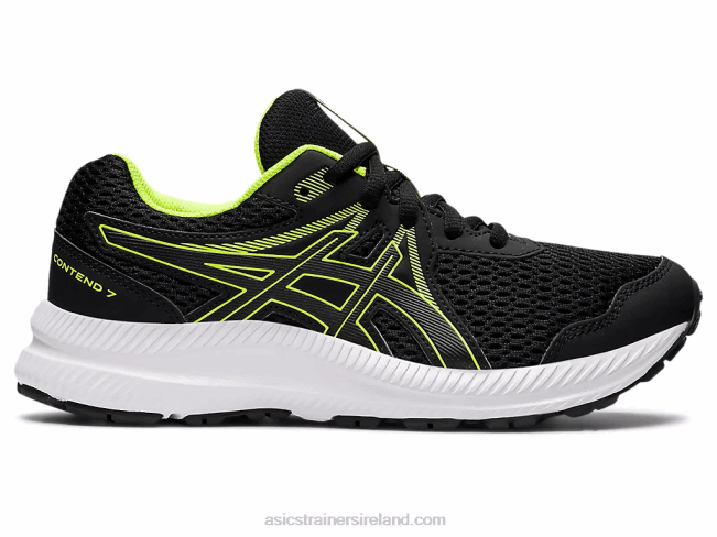 Contend 7 Grade School Black/Hazard Green Asics XXPD4486