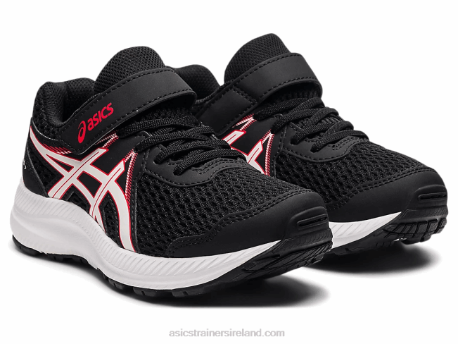 Contend 7 Pre-School Black/Electric Red Asics XXPD4512