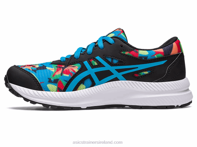 Contend 8 Grade School Black/Island Blue Asics XXPD4256