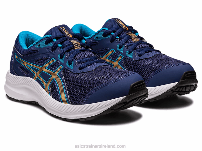 Contend 8 Grade School Indigo Blue/Sun Peach Asics XXPD4286