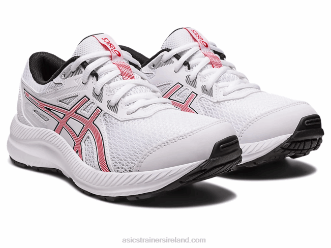 Contend 8 Grade School White/Electric Red Asics XXPD4281