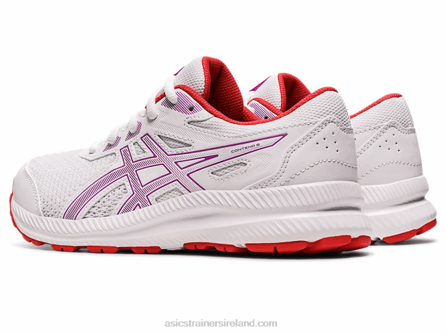 Contend 8 Grade School White/Orchid Asics XXPD4404