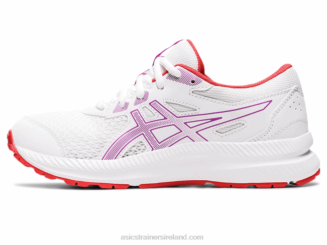 Contend 8 Grade School White/Orchid Asics XXPD4404