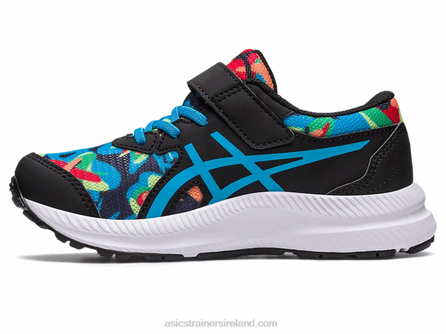 Contend 8 Pre-School Black/Island Blue Asics XXPD4247