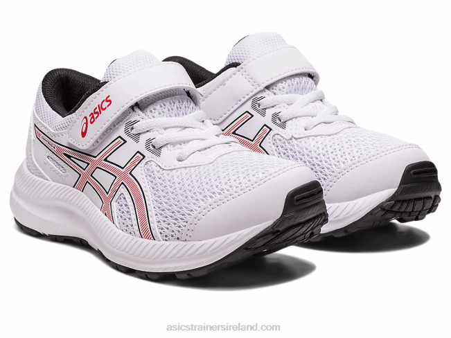 Contend 8 Pre-School White/Electric Red Asics XXPD4297