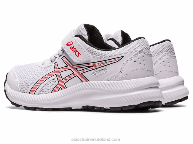 Contend 8 Pre-School White/Electric Red Asics XXPD4297