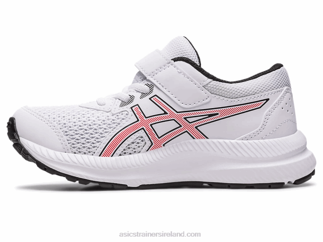 Contend 8 Pre-School White/Electric Red Asics XXPD4297