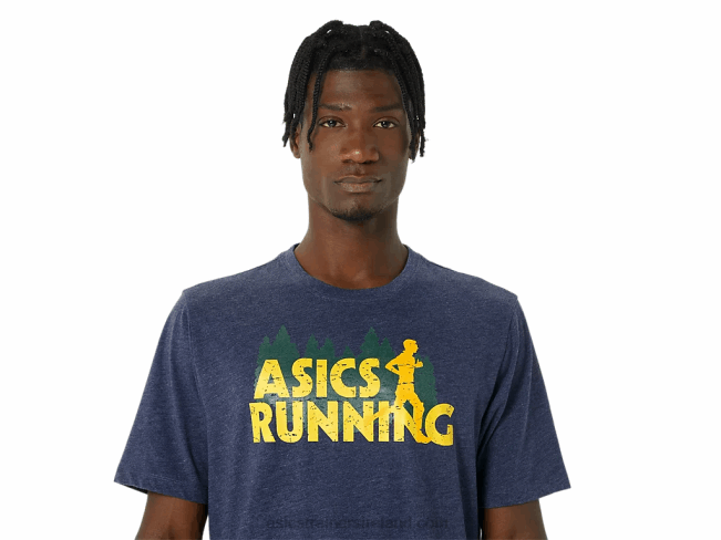 Evergreen Trail Run Tee Peacoat Heather Asics XXPD803