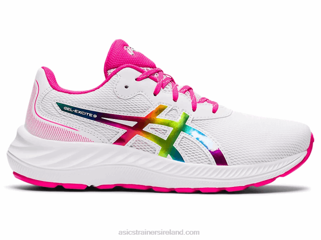 Gel-Excite 9 Grade School White/Pink Glo Asics XXPD4462