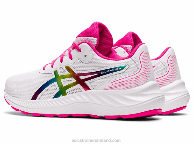 Gel-Excite 9 Grade School White/Pink Glo Asics XXPD4462