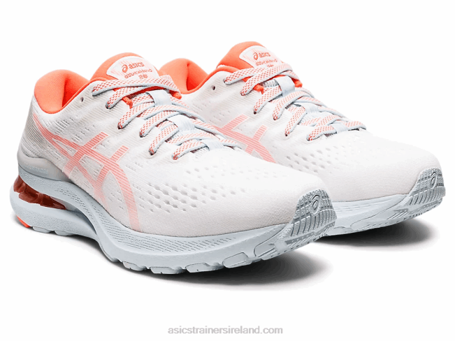 Gel-Kayano 28 White/Flash Coral Asics XXPD3153