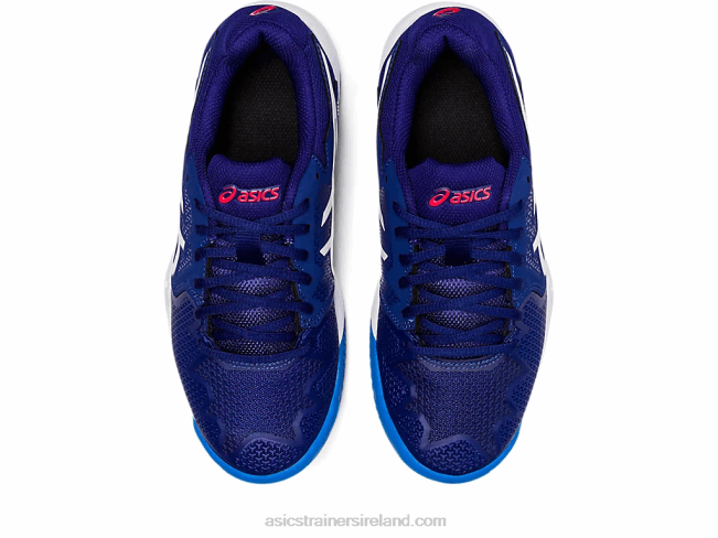 Gel-Resolution 8 Clay Grade School Dive Blue/White Asics XXPD4430