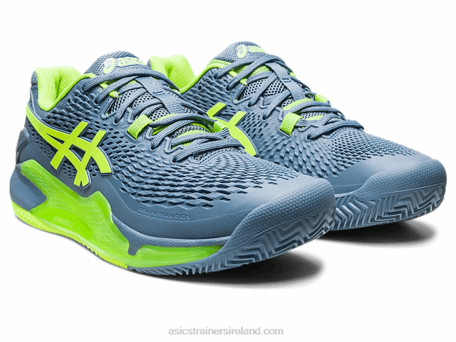 Gel-Resolution 9 Clay Steel Blue/Hazard Green Asics XXPD398