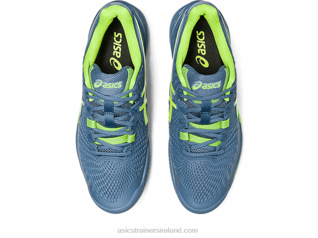 Gel-Resolution 9 Clay Steel Blue/Hazard Green Asics XXPD398