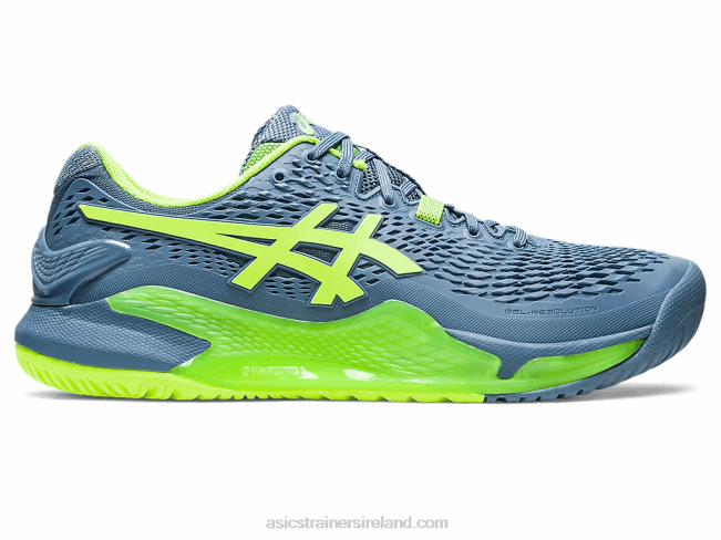 Gel-Resolution 9 Steel Blue/Hazard Green Asics XXPD366