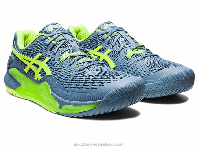 Gel-Resolution 9 Steel Blue/Hazard Green Asics XXPD366