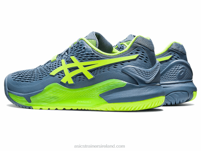 Gel-Resolution 9 Steel Blue/Hazard Green Asics XXPD366