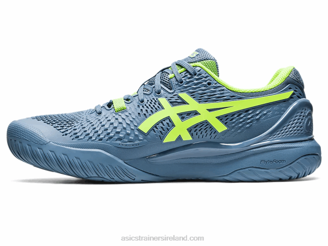 Gel-Resolution 9 Steel Blue/Hazard Green Asics XXPD366