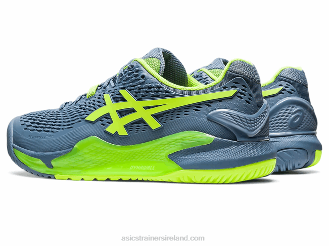 Gel-Resolution 9 Wide Steel Blue/Hazard Green Asics XXPD364