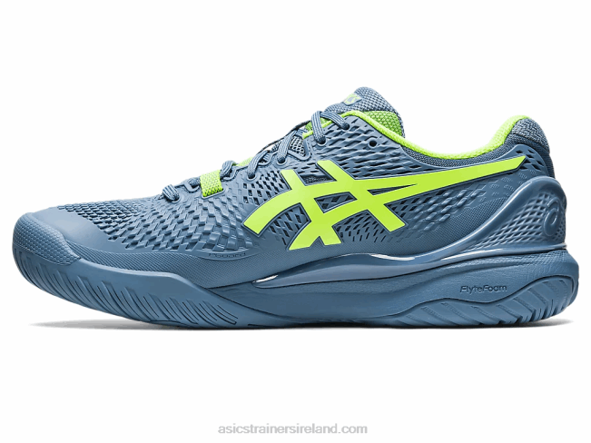 Gel-Resolution 9 Wide Steel Blue/Hazard Green Asics XXPD364