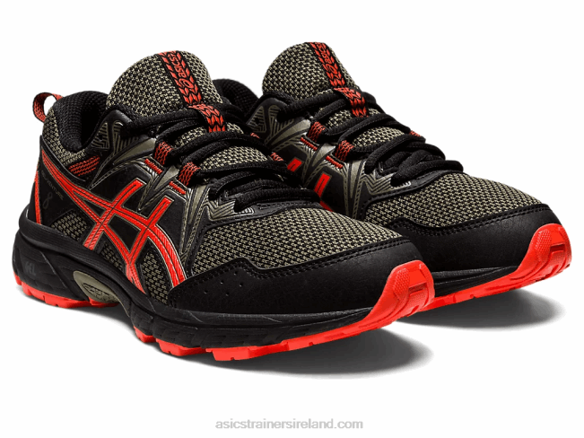 Gel-Venture 8 Grade School Black/Cherry Tomato Asics XXPD4389