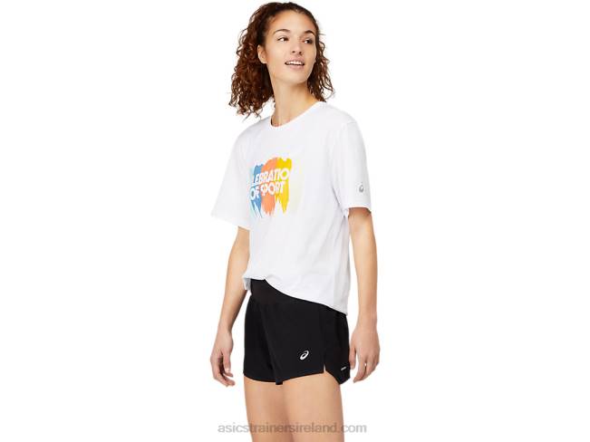 Graphic Short Sleeve Top Brilliant White Asics XXPD1756