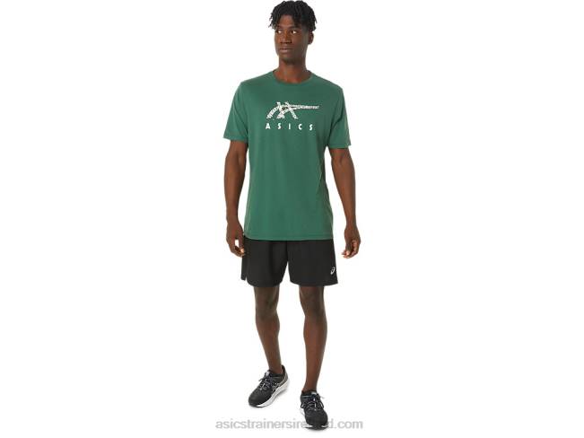 Holiday Lights Logo Crew Hunter Green Asics XXPD791