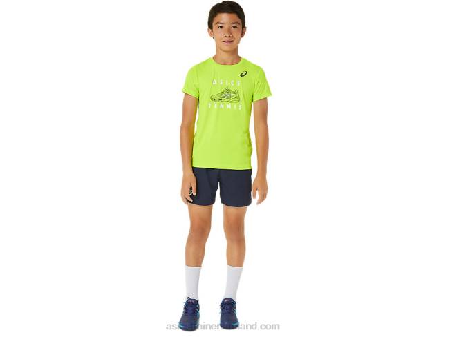 Kids\ Tennis Graphic Short Sleeve Top Hazard Green Asics XXPD4239