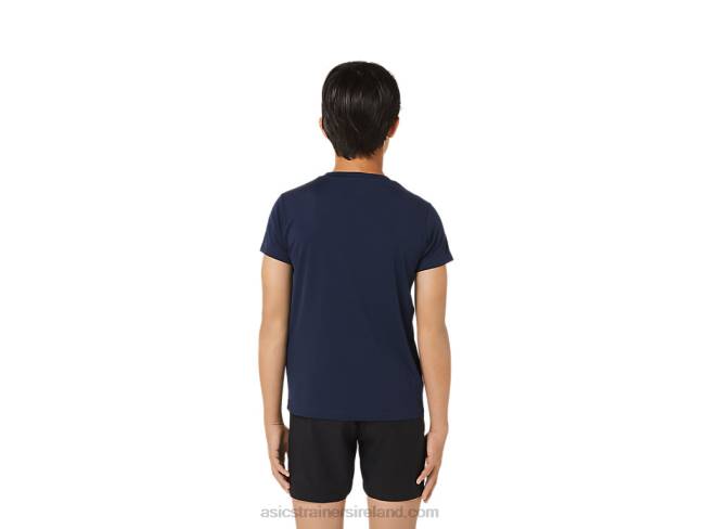 Kids\ Tennis Graphic Short Sleeve Top Midnight Asics XXPD4231