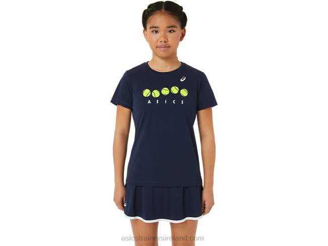 Kids Tennis Graphic Tee Midnight Asics XXPD4240