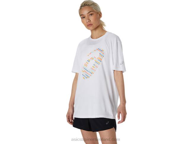 Logo Print Short Sleeve Top Brilliant White Asics XXPD1758