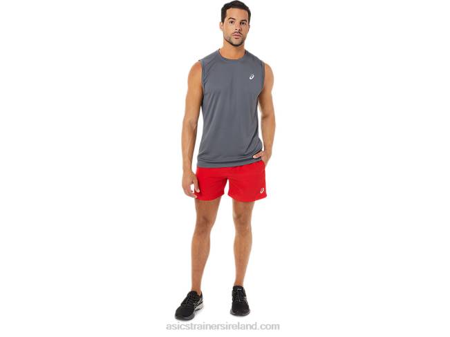 Men\s 5in Pr Lyte Short Electric Red Heather/Grey Asics XXPD1824