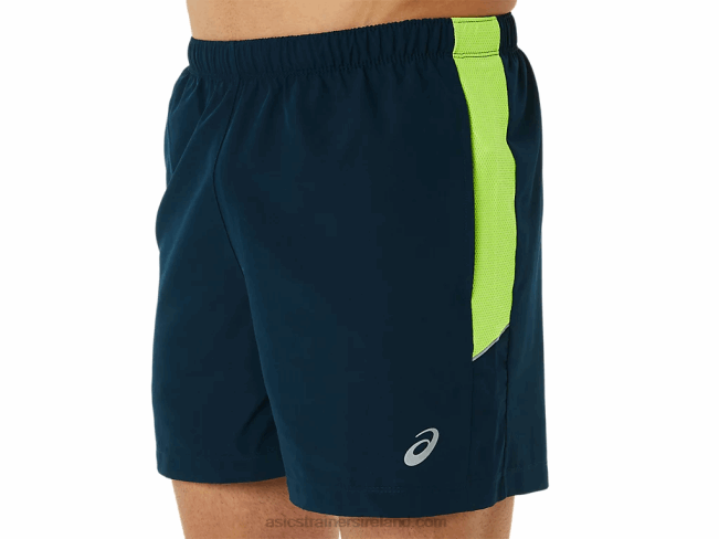 Men\s 5in Pr Lyte Short French Blue/Hazard Green Asics XXPD1355