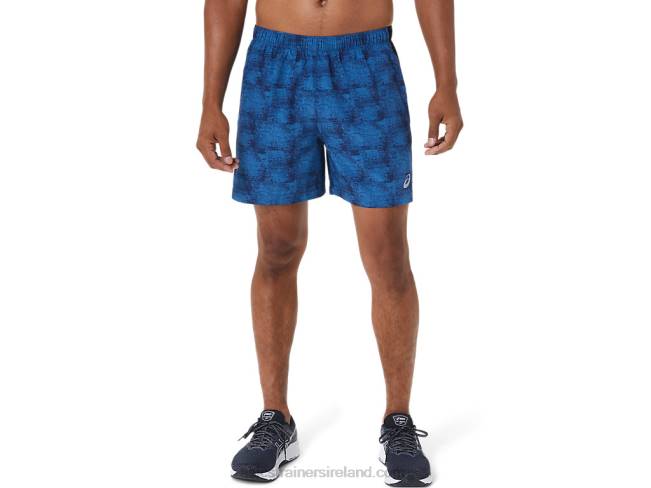 Mens 5in Pr Lyte Short Tie Dye Blue Print/Perf Black Asics XXPD1040