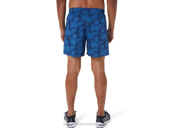 Men\s 5in Pr Lyte Short Tie Dye Blue Print/Perf Black Asics XXPD1040