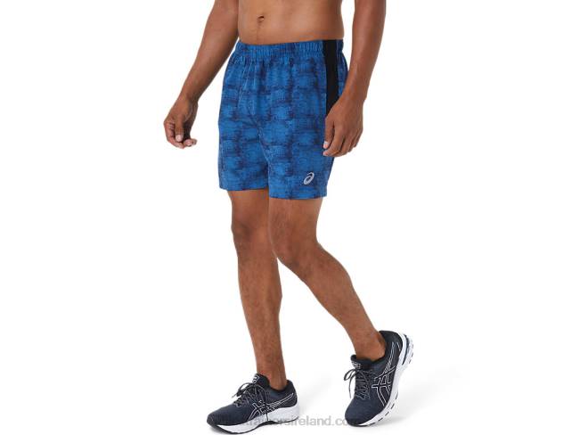 Men\s 5in Pr Lyte Short Tie Dye Blue Print/Perf Black Asics XXPD1040