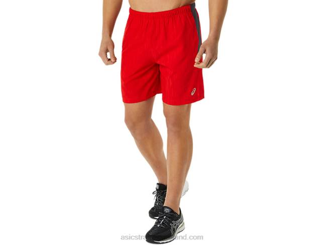 Mens 7in Pr Lyte Short Fiery Red Print/Carrier Grey Asics XXPD1364