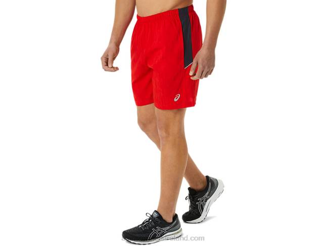 Men\s 7in Pr Lyte Short Fiery Red Print/Carrier Grey Asics XXPD1364