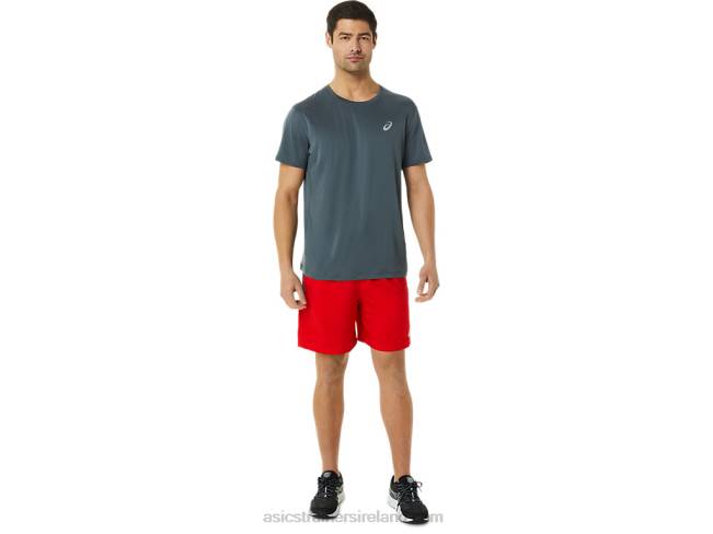 Men\s 7in Pr Lyte Short Fiery Red Print/Carrier Grey Asics XXPD1364