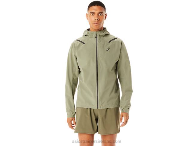 Mens Accelerate Waterproof 20 Jacket Lichen Green Asics XXPD1103