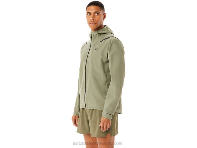 Men\s Accelerate Waterproof 20 Jacket Lichen Green Asics XXPD1103