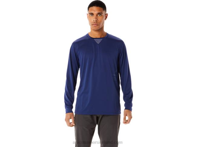 Mens Actibreeze Cooling Jacquard Long Sleeve Top Deep Ocean Asics XXPD992