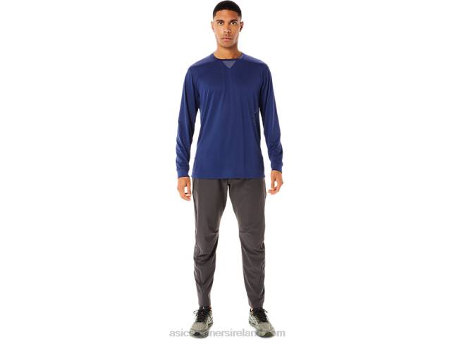 Men\s Actibreeze Cooling Jacquard Long Sleeve Top Deep Ocean Asics XXPD992