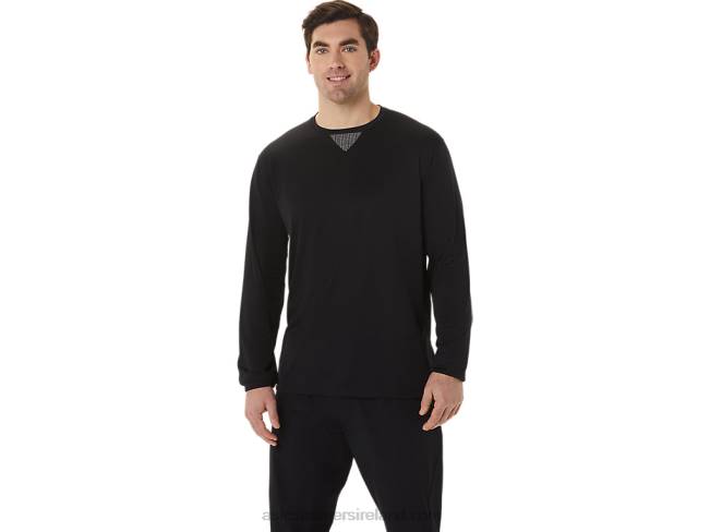 Mens Actibreeze Cooling Jacquard Long Sleeve Top Performance Black Asics XXPD991