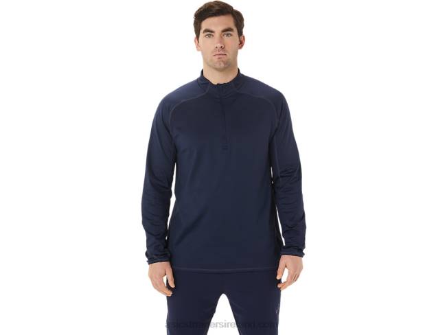 Mens Actibreeze Jacquard 1/2 Zip Top Midnight Asics XXPD761