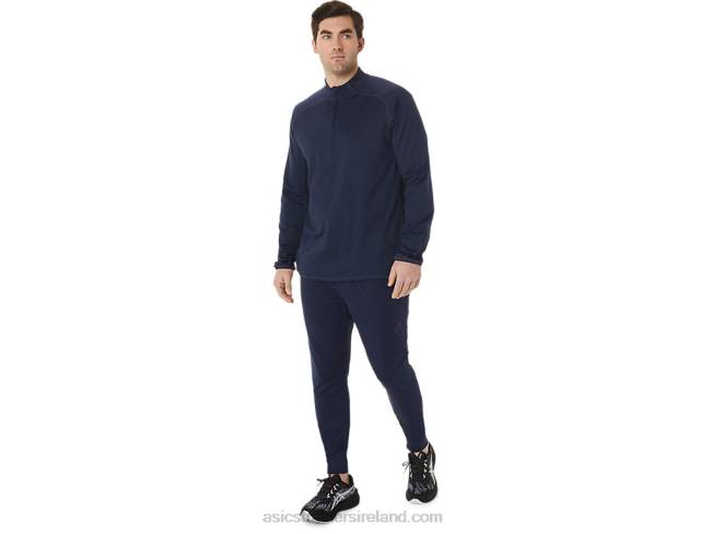 Men\s Actibreeze Jacquard 1/2 Zip Top Midnight Asics XXPD761