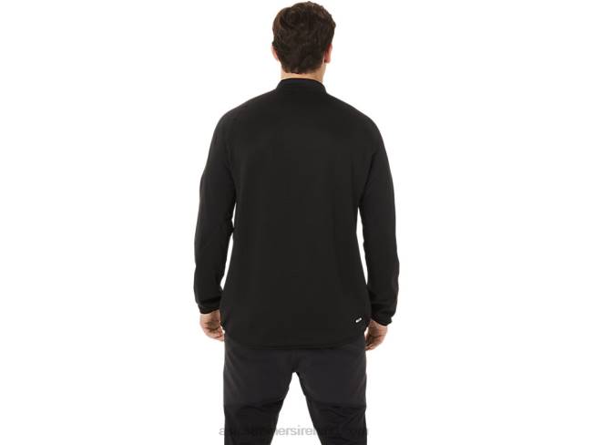 Men\s Actibreeze Jacquard 1/2 Zip Top Performance Black Asics XXPD760