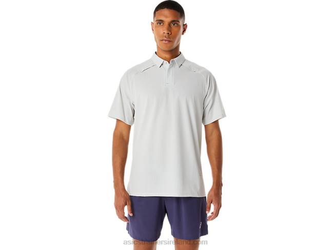 Mens Actibreeze Jacquard Polo Shirt Glacier Grey Asics XXPD275