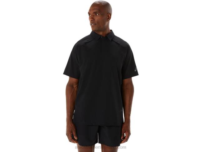 Mens Actibreeze Jacquard Polo Shirt Performance Black Asics XXPD270